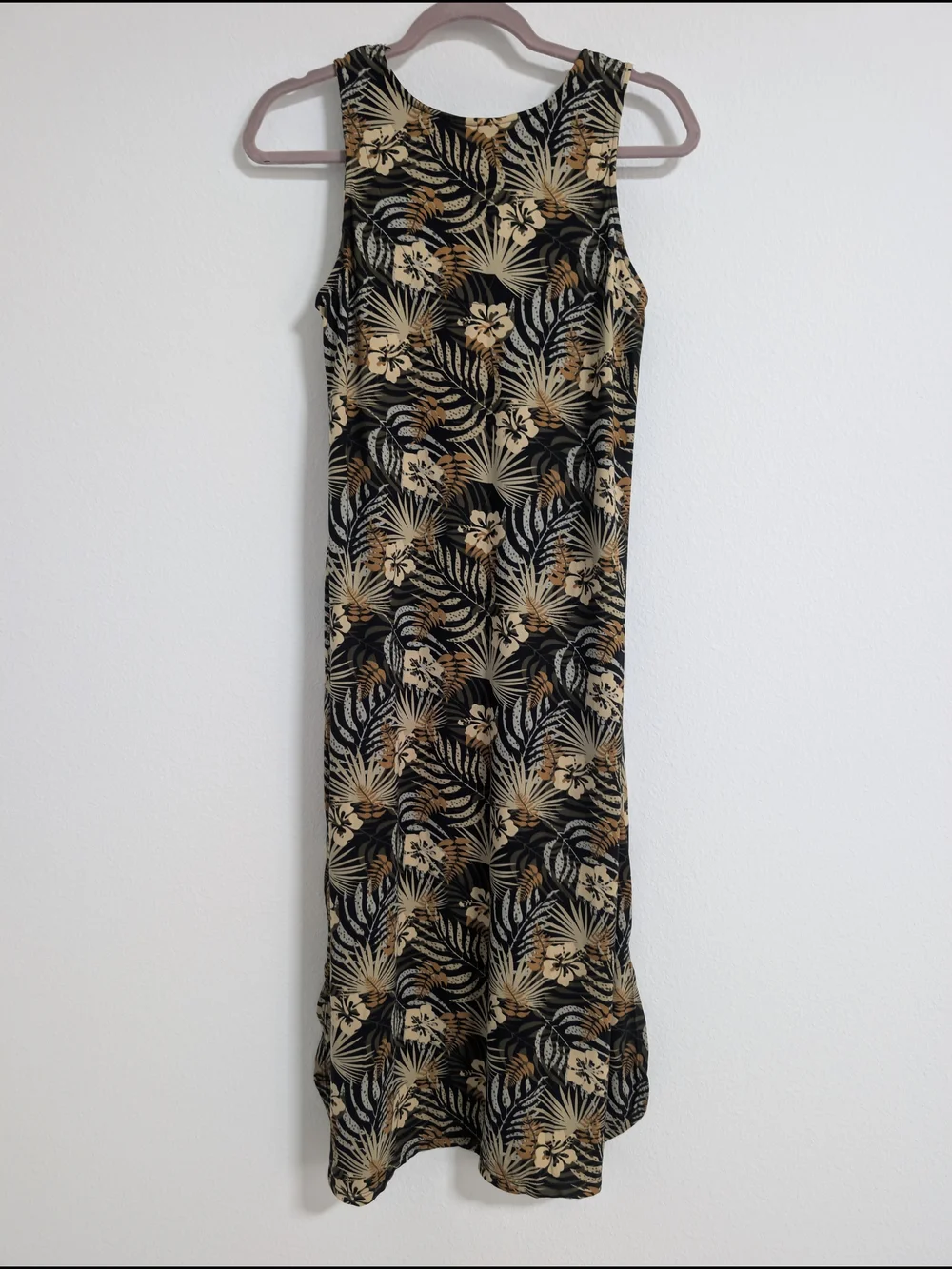 Tommy Bahama Women's M Black Tropical Floral Sleeveless Shift Midi Dress Stretch - Picture 3 of 10